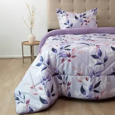 Plumón Sherpa Estampado Deluxe 1.5 Plazas Lavanda Lavanda