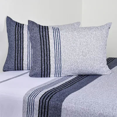 Set De Sábanas 200 Hilos 2.5 Plazas Estampadas Algodón Verde Oscuro