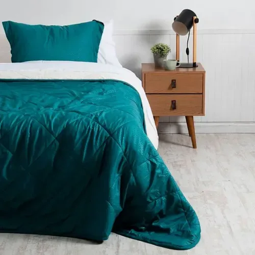 Plumón Sherpa Emboss Microfibra 2 Plazas Verde Verde