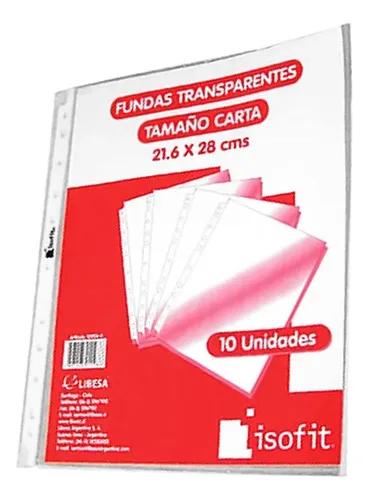 Funda Transparente Carta Protectora Hojas