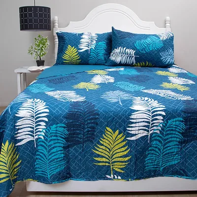 Quilt Estampado 2.5 Plazas Poliéster Doral Coral Claro