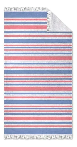 Toalla De Playa Jacquard 90x180 Algodón Azul