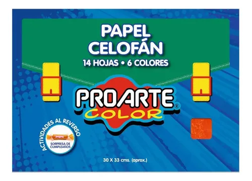Papel Celofán Multicolor 14 Pliegos Proarte