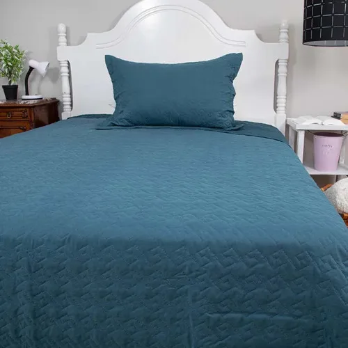 Quilt Velvety Poliéster 1.5 Plaza Azul Marino Azul Marino