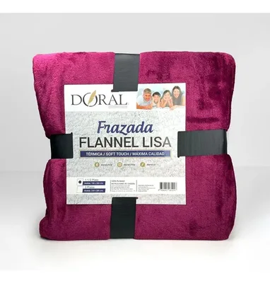 Frazada Flannel Térmica 1.5 Plazas Poliéster Coral Claro