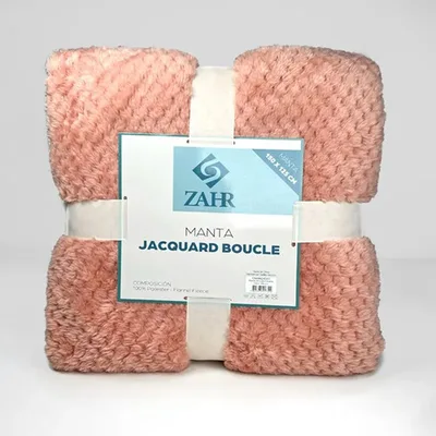 Manta Térmica Jacquard Boucle Poliéster Rosa
