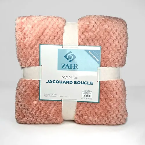 Manta Térmica Jacquard Boucle Poliéster Rosa