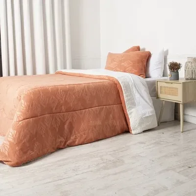 Plumón Coral Emboss 2 Plazas Poliéster Suave Coral