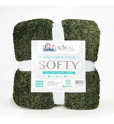 Frazada Softy Térmica Poliéster 1.5 Plazas Verde Oscuro