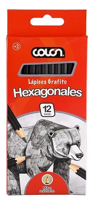 Lápiz Grafito Hexagonal 12 Unidades Mina Resistente