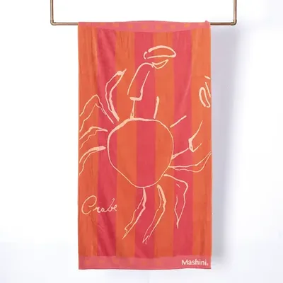 Toalla De Playa Jacquard Algodón 100x180cm Coral Claro