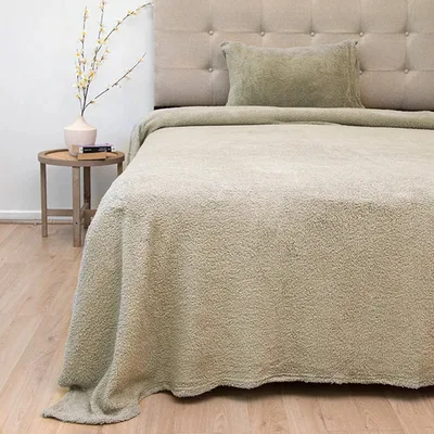 Set De Sábanas Chiporro Lisa 1.5 Plazas Taupe Verde Oscuro