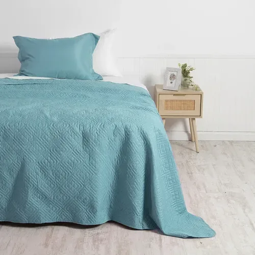 Quilt Cordoba Liso 1.5 Plaza Reversible Poliéster Coral Claro