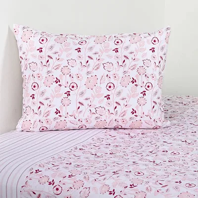 Set De Sábanas 144 Hilos Estampadas 1.5 Plazas Rosa
