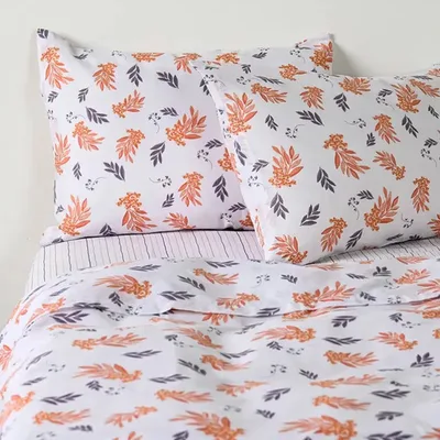 Set De Sábanas Estampadas 144 Hilos Algodón Poliéster Verde Oscuro