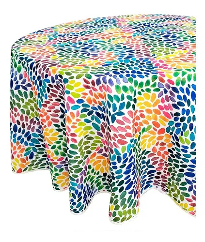 Mantel Redondo Poliéster 180cm Para Mesa Coral Claro