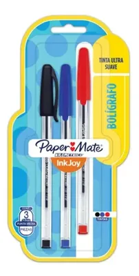 Bolígrafo Paper Mate Inkjoy Punta Media Set 3 Unidades Amarillo