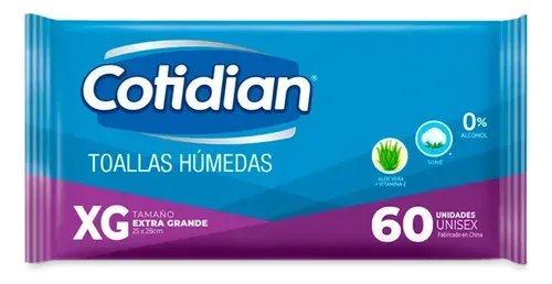 Toallas Húmedas Adulto 60 Unidades Cotidian
