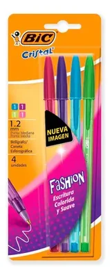 Set Bolígrafos Bic Fashion Punta 1.2mm Surtido Amarillo