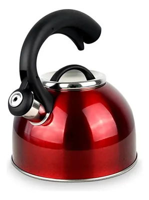 Tetera Acero Inoxidable 2.5 Litros Con Silbato Rojo