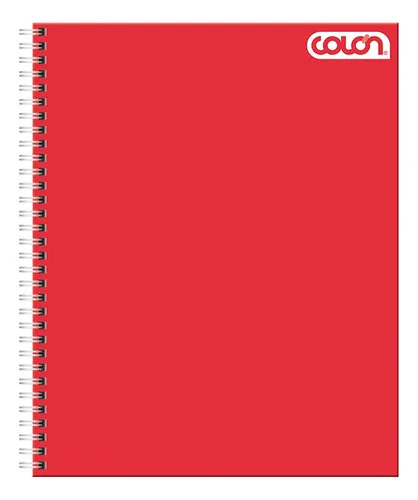 Cuaderno Universitario Espiral 100 Hojas Liso Rojo