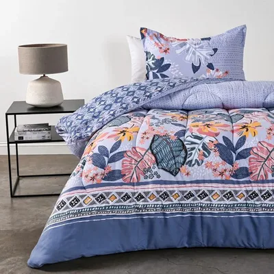 Plumón Estampado 1.5 Plazas Poliéster Microfibra Coral Claro
