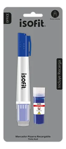 Marcador De Pizarra Recargable Azul Isofit Azul