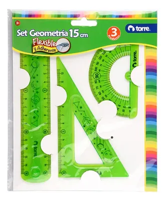 Set Geometría Flexible 3 Piezas Escolar