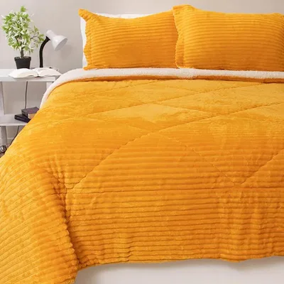 Cubrecama Sherpa Térmico 2.5 Plazas Poliéster Coral Claro