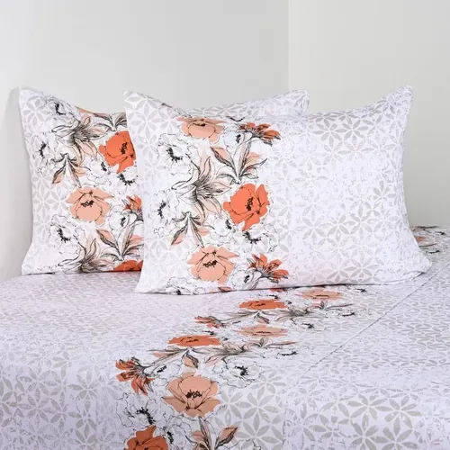 Set De Sábanas 200 Hilos Estampadas 2.5 Plazas Verde Oscuro