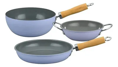 Set De Cocina Acero Titanio Antiadherente Coral Claro