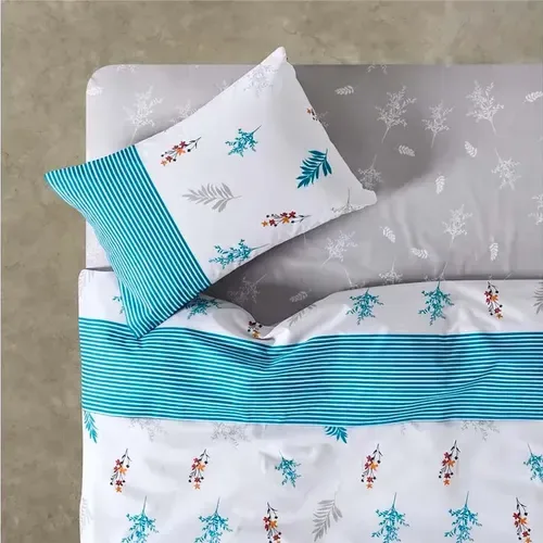 Set De Sábanas Estampadas 144 Hilos 1 Plaza Algodón Verde Oscuro