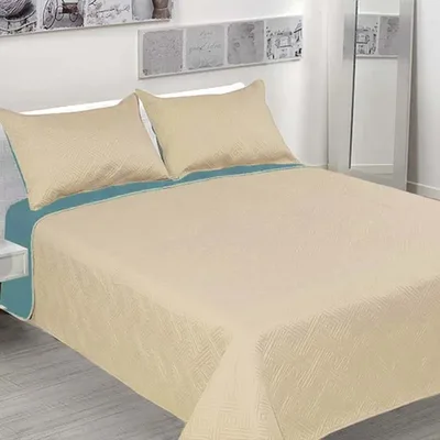 Quilt Bicolor Hotpress 2 Plazas Poliéster Coral Claro