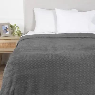 Frazada Coral Embossed Térmica Poliéster 2.5 Plazas Coral Claro