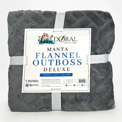 Manta Flannel Térmica Poliéster Gris Oscuro Gris Oscuro