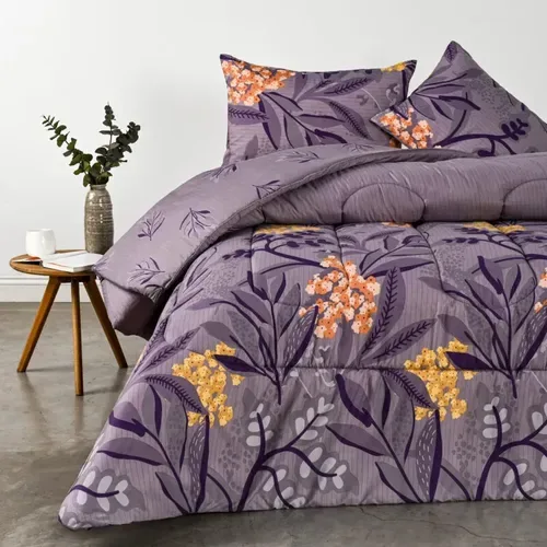 Plumón Estampado 2 Plazas Microfibra Poliéster Lavanda