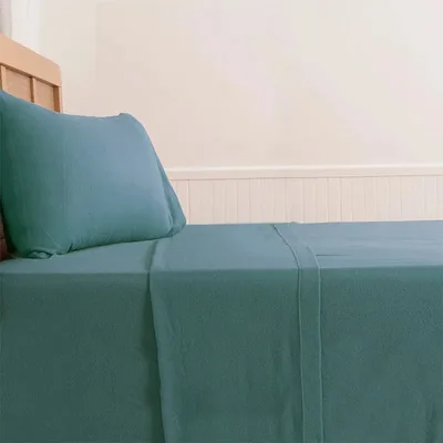 Set De Sábanas Polar Lisa 1.5 Plazas Verde Verde