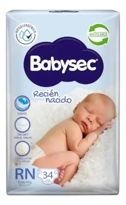 Pañal Desechable Recién Nacido 34 Unidades Babysec Niñas