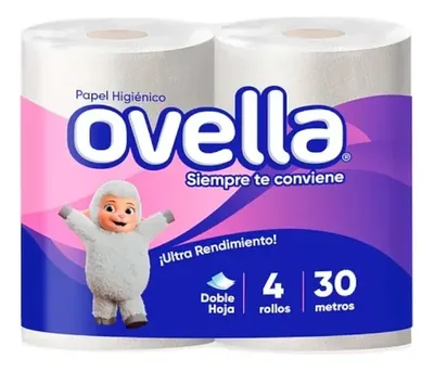 Papel Higiénico Doble Hoja 30 Metros Pack 4 Rollos