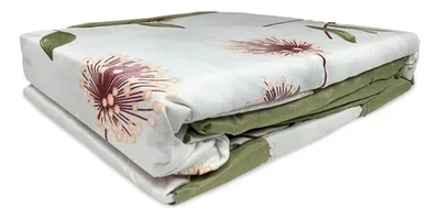 Set De Sábanas Aterciopelada King Verde Flores Verde