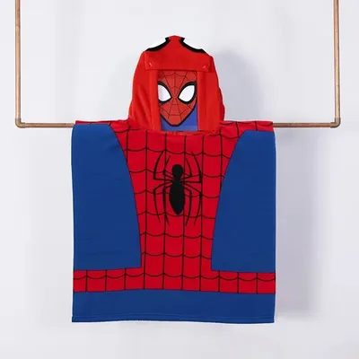 Toalla De Playa Microfibra Con Capucha Spiderman Coral Claro