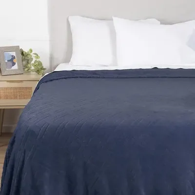 Frazada Flannel Poliéster 2.5 Plazas Suave Azul