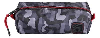Estuche Escolar Torre Koss Gris Camuflaje Coral Claro