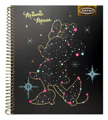 Cuaderno Espiral Minnie Astral 120 Hojas Tapa Dura Coral Claro