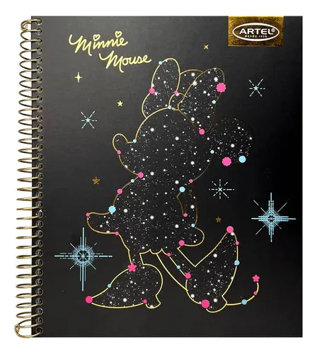 Cuaderno Espiral Minnie Astral 120 Hojas Tapa Dura Coral Claro
