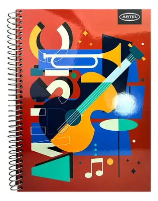 Cuaderno Espiral Tapa Dura 150 Hojas Música Coral Claro