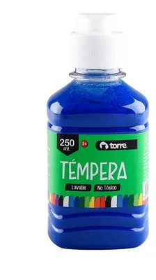 Témpera Escolar 250ml Azul No Tóxica Lavable Azul
