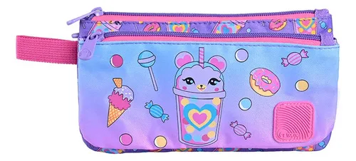 Estuche Escolar Estampado 3 Compartimentos Lilac Lila