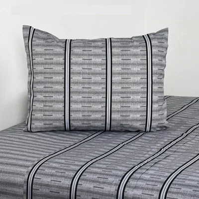 Set De Sábanas Estampadas 144 Hilos 1 Plaza Polycotton Gris