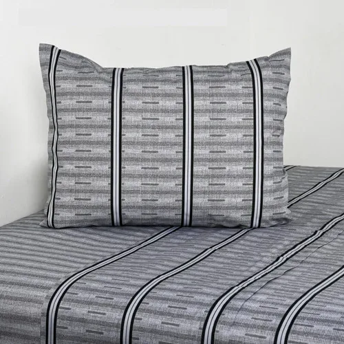 Set De Sábanas Estampadas 144 Hilos 1 Plaza Polycotton Gris